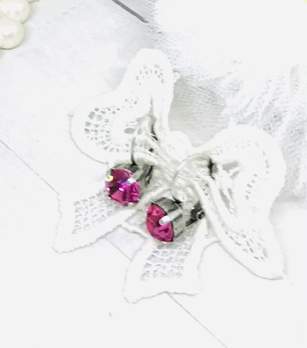 Orecchini catena coppa rosa - orecchini,